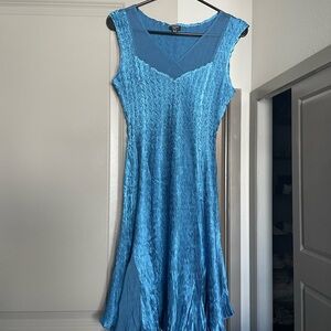 Komarov Blue Asymmetrical Sundress Sweetheart Neckline